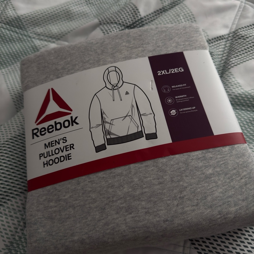 Reebok Gray Men's Pullover Hoodie